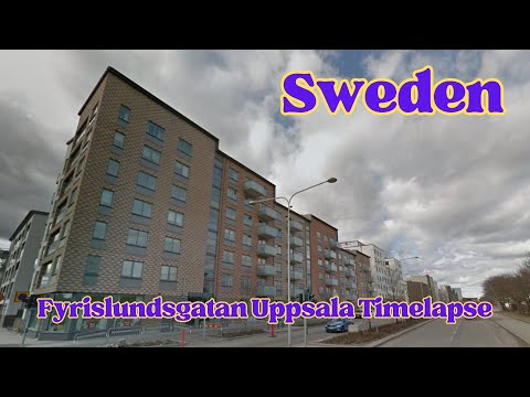 Driving in Sweden Fyrislundsgatan Uppsala Timelapse.