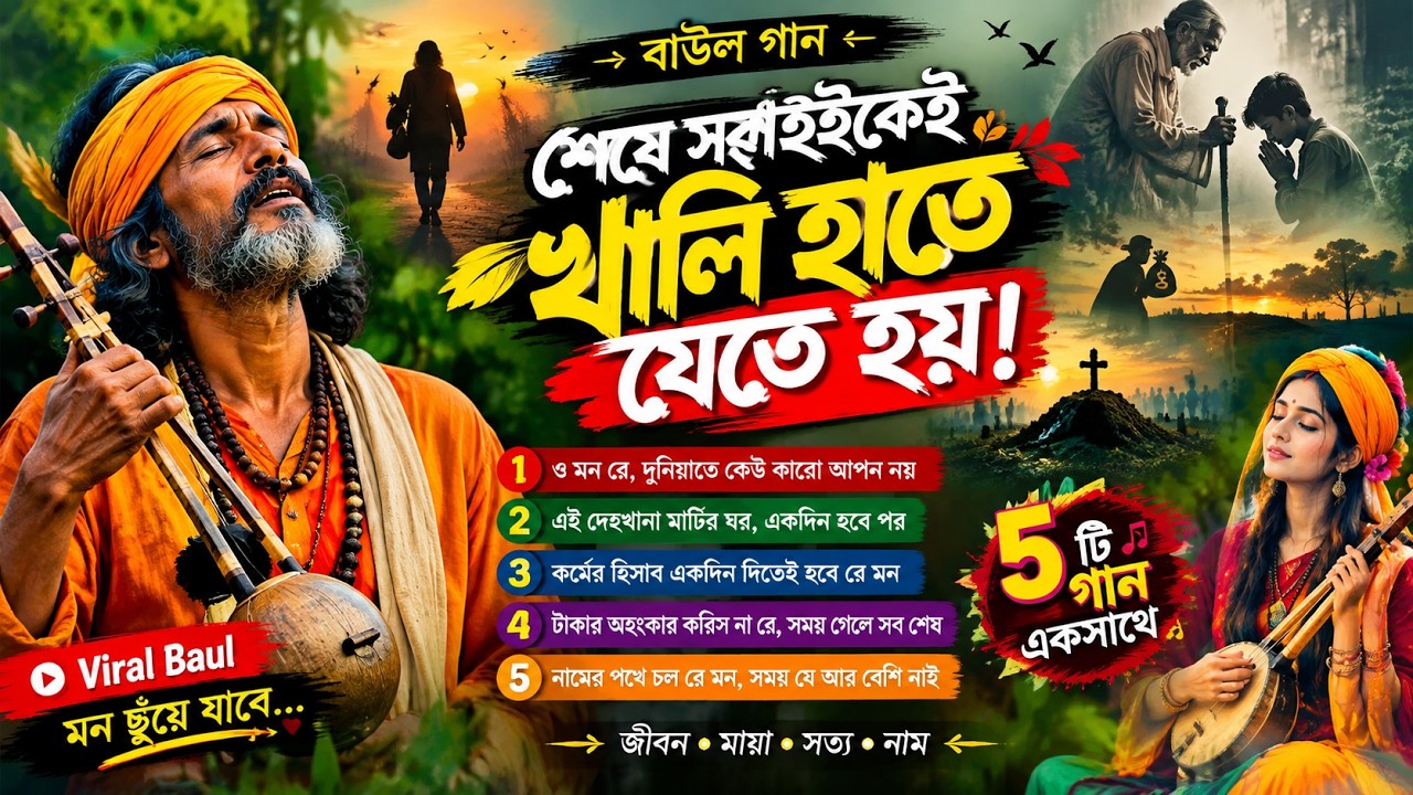 শেষে সবাইকেই খালি হাতে যেতে হয়! | ৫টি হৃদয়ছোঁয়া বাউল গান | Bangla Baul Gaan 2026 |BD Sadik Studio