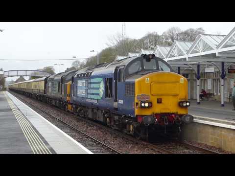 Direct Rail Services 37259 and 37605 depart Dingwall
