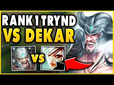 RANK 1 TRYNDAMERE VS DEKAR RIVEN! ULTIMATE TOP LANE MATCHUP! - League of Legends