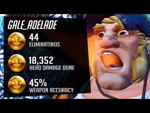 Gale CARRY Torbjorn and Soldier 76 - 44 elims! [ Overwatch Season 30 Top 500 ]