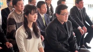 佐々木希、落合正幸監督、小林颯『呪怨 -終わりの始まり-』お祓い式＆製作会見