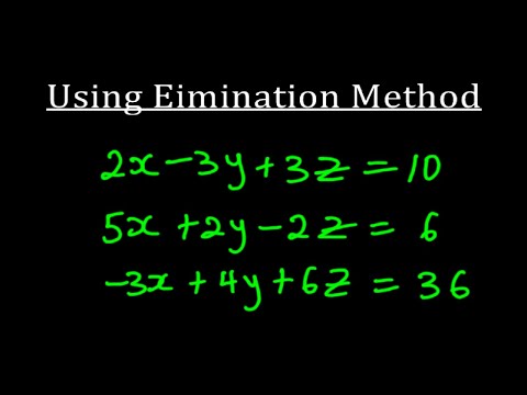 How to Solve SYSTEMS OF LINEAR EQUATIONS WITH 3 VARIABLES - Elimination Method