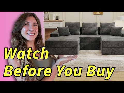 Hobestluk Modular Sectional Sofa Boneless Couch L-Shape Couch 3 Seat Modular Couch Memory Foam Sectional Couches for Living Room Furniture, Cloud Couch with Chaise Lounge (96" Left Facing Chaise) video review thumbnail