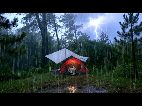 THE WORST RAIN STORM I'VE EVER EXPERIENCED ‼️ CAMPING IN HEAVY RAIN - RAIN SOUNDS ASMR