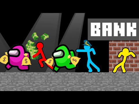 Stickman VS Among Us: Bank Robbery - AVM Shorts Animation