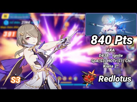 Redlotus D438: AKA (Ignite) 840 Pts - SpA(S3) HOTr(S1) CN Kiana 2* - Honkai 6.6