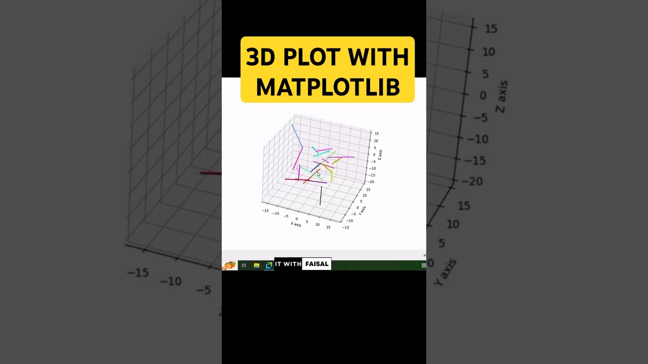 I Created 3D Plot With 20 Random Lines Using Matplotlib Python #matplotlib #python #3d #graphics