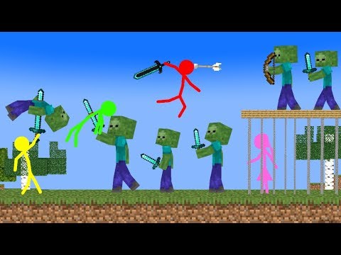 Stickman VS Minecraft: Zombie Apocalypse School 2 - AVM Shorts Animation