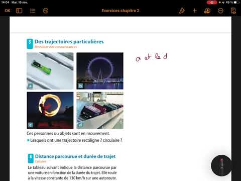Correction des exercices sur le mouvement 5ème