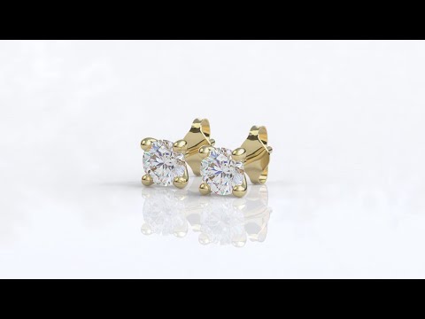 4mm 0.50ct Round Cut Diamond Stud Earrings
