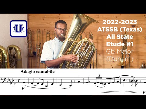 2021-2022 ATSSB Tuba Etude #1 Adagio Cantabile Gb Major Duhem (Selected Studies) Year B