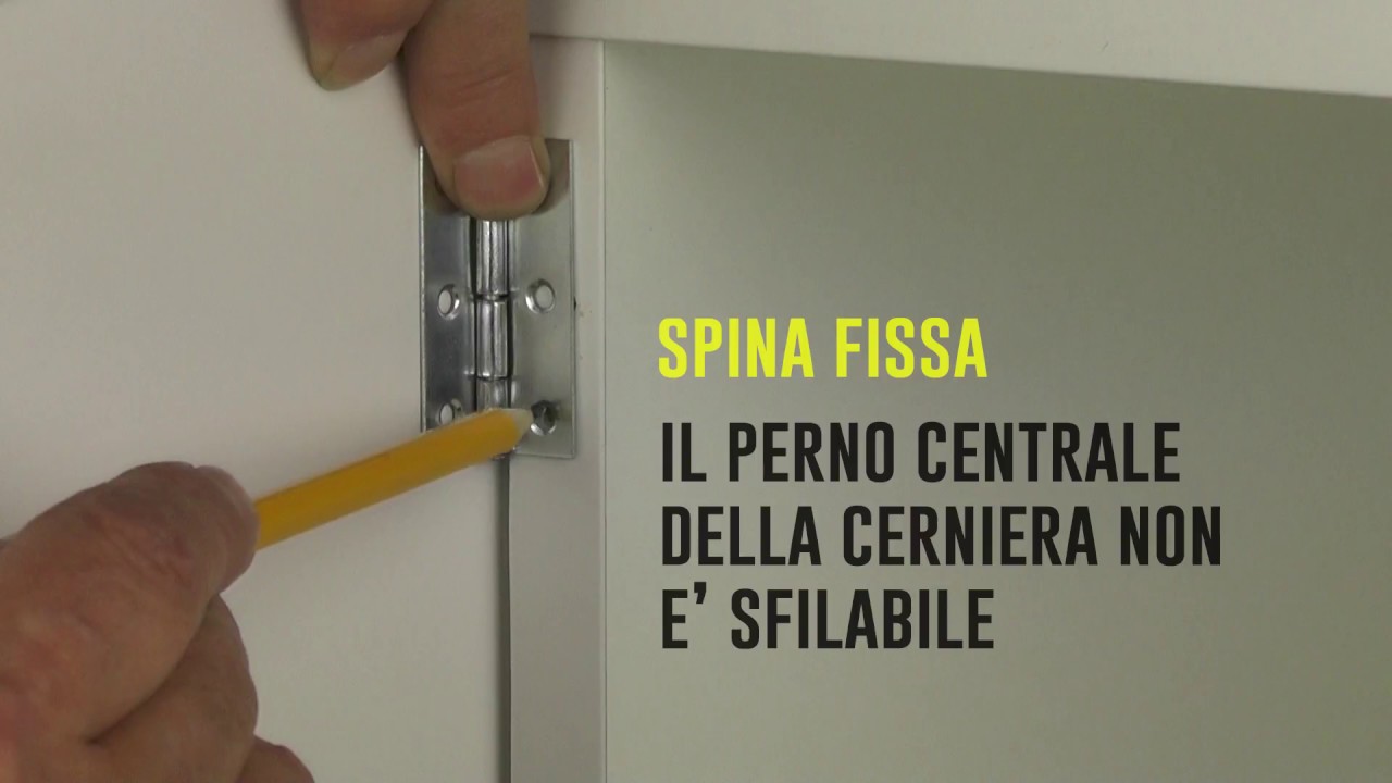 Montare un'anta con cerniere a spina fissa