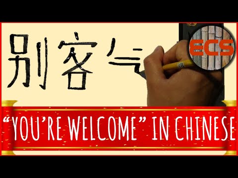How To Write "YOU'RE WELCOME" In Chinese --- 别客气 (Bié kèqì) --- Brush Calligraphy