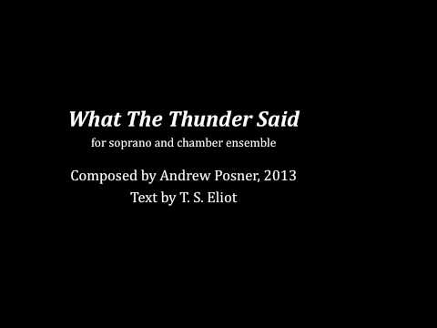 What The Thunder Said (studio recording) - Andrew Posner
