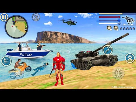 Iron Rope Hero Vice Town City - Fun at Military Base Tank Driving - Android Gameplay