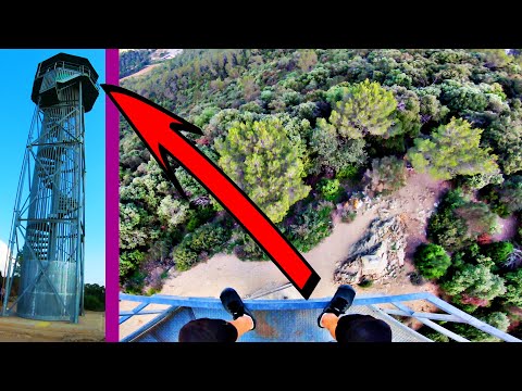 Climbing watchtower near El Papiol (Spain)