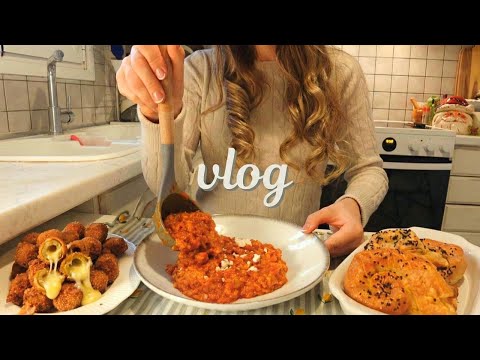 trying to eat clean but failing 🍝 fried olives & rice paper cheese pie