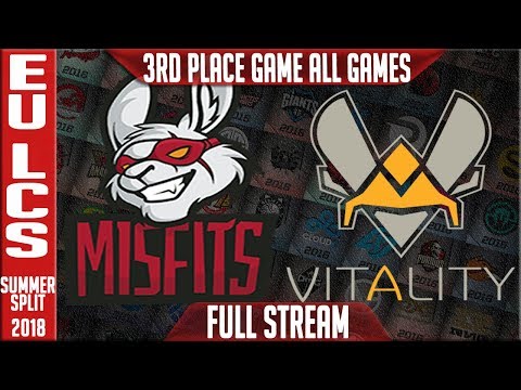 Misfits vs Vitality Full Series Live | EU LCS Playoffs 3rd Place Summer 2018 | MSF vs VIT