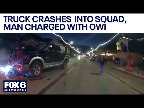 Truck crashes into West Allis squad, man charged with OWI | FOX6 News Milwaukee