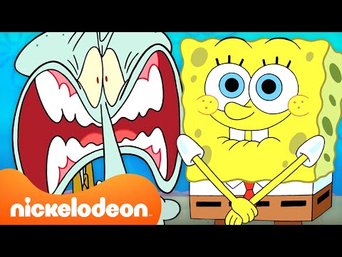 Bob Esponja | 60 MINUTOS de Bob Esponja Irritando o Lula Molusco 😅 | Nickelodeon em Português