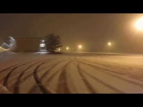 Evo 8 and Evo X Having Fun Drifting in the Snow
