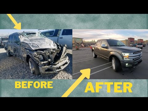 Rebuilding Rolled Wrecked 2019 Ford f-150 PLATINUM