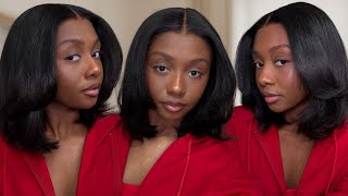 Get The Layered Bob Look 😍 | 9x6 T Part Yaki Straight Wig | Ft. ISee Hair