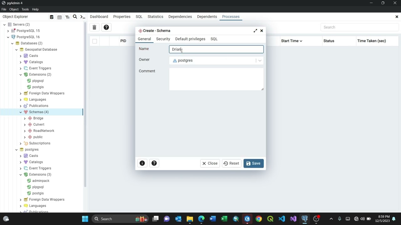 How to create Schema using PostgreSQL in 50 seconds