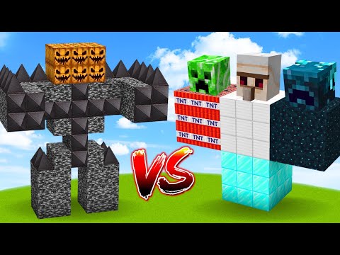 ALPHA MUTANT BEDROCK GOLEM VS All New Golems Battle Minecraft