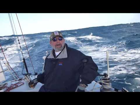 Santa Cruz 40 sailing in big seas