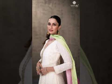 Sayuri Qurbat Real Georgette Wholesale Free Size Stitched Suits Catalog – product video thumbnail