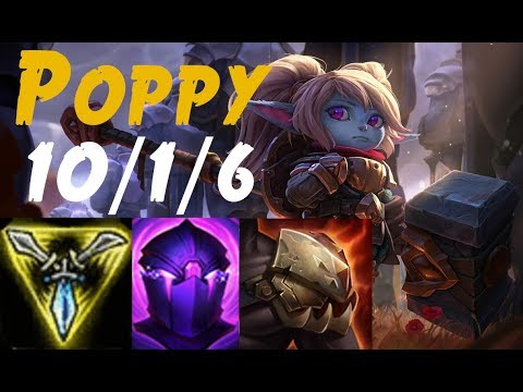 Poppy vs Jayce (TOP) | KDA 10/1/6 Challenger, Patch 10.12
