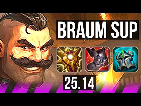 BRAUM & Lucian vs SETT & Corki (SUP) | KR Master | 25.14