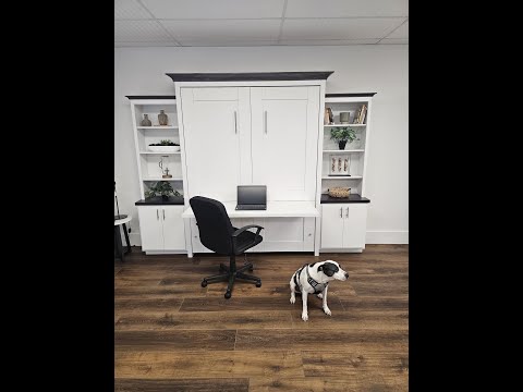 How To DIY Build a Vertical Queen Murphy Wall Bed & Desk Combination-#diyprojects #murphybed #trendy