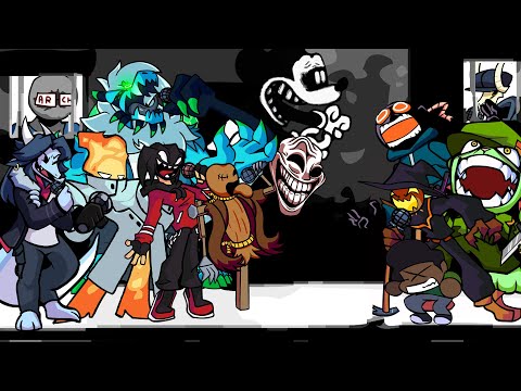 FNF Really Happy But - Different Characters Sing It (Everyone Sings Really Happy) VS Suicide Mouse