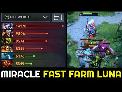 MIRACLE 20min End Game Easy MMR with Fast Farm Luna 7.26 Dota 2