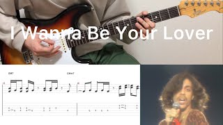 Prince - I Wanna Be Your Lover (guitar cover with tabs &amp; chords)