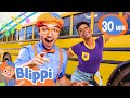 Wheels On The Bus All Through The Town Blippi Music For Children Nursery Rhymes For Babies