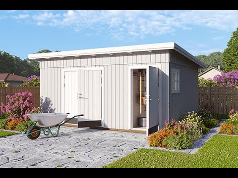 Förråd Palmako Kalle 13,5 m² Redskapsbod i Trä med Pulpettak