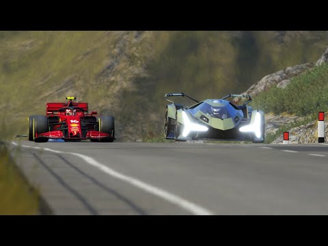 F1 Ferrari SF1000 2020 vs Lamborghini V12 Vision GT at Highlands