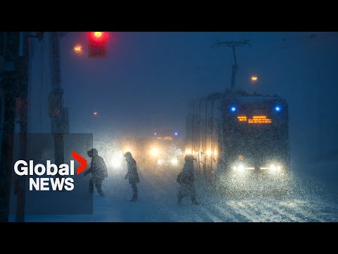 Flights, schools cancelled in Toronto as "historic" snowstorm wallops Ontario