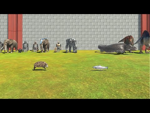 MUTANT PRIMATES + MODERN MAMMALS VS AQUATICS + CANIVORE DINOSAURS - Animal Revolt Battle Simulator