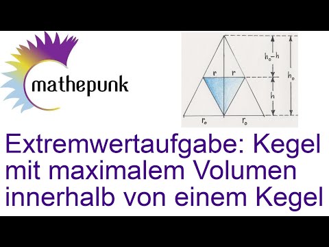 Extremwertaufgabe. Kegel mit maximalem Volumen innerhalb von einem Kegel
