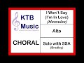 I Won T Say I M In Love Hercules Solo With SSA Choir Alto Part Only