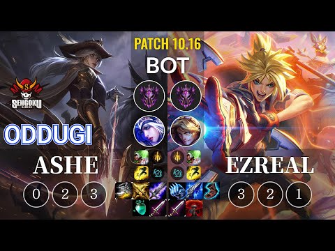 SG OdduGi Ashe vs Ezreal Bot - KR Patch 10.16
