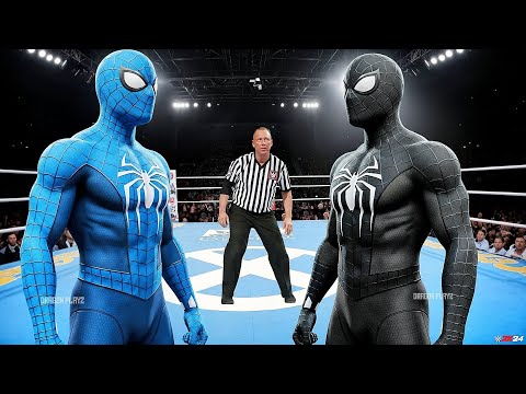 BLUE SPIDERMAN VS BLACK SPIDERMAN - EPIC BATTLE