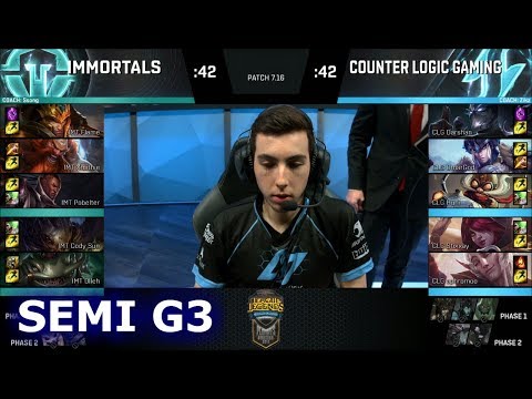 CLG vs Immortals | Game 3 Semi Finals S7 NA LCS Summer 2017 Play-Offs | CLG vs IMT G3 SF