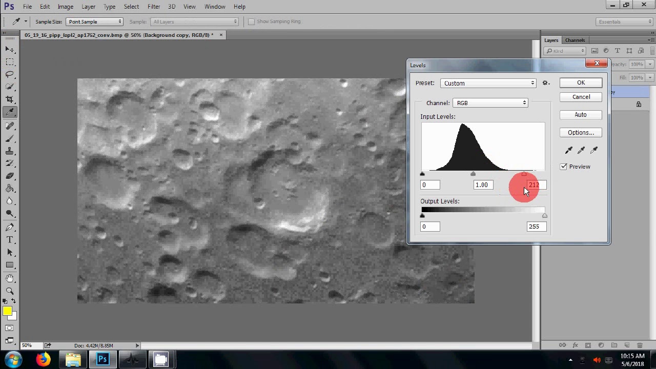 Moon surface image processing tutorial
