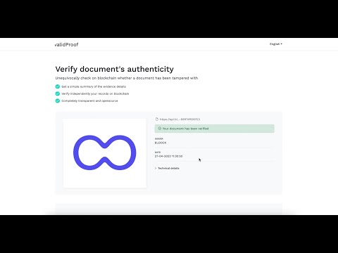 BLOOCK's demo: Certifier & ValidProof (English)